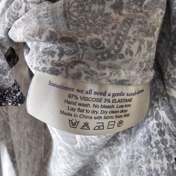 MM Lafleur 1x Baroque Damask  Button Up Blouse Top Career Office Professional - Picture 5 of 6